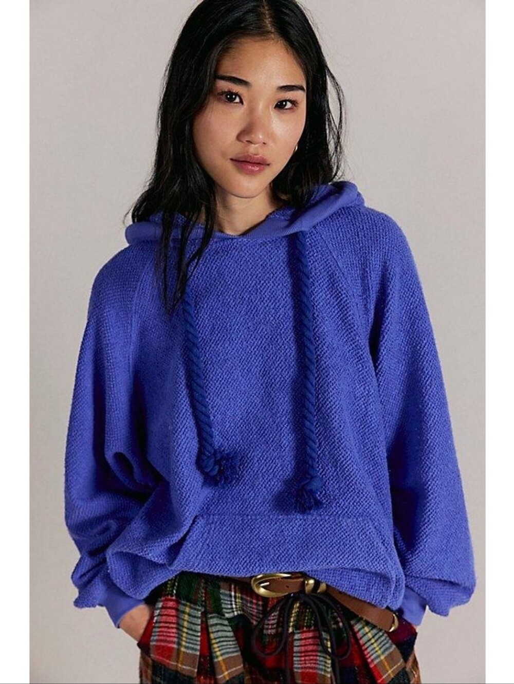 NWOT Free People LOOPED IN hoodie SIZE XS - BLUE. SOLD OUT